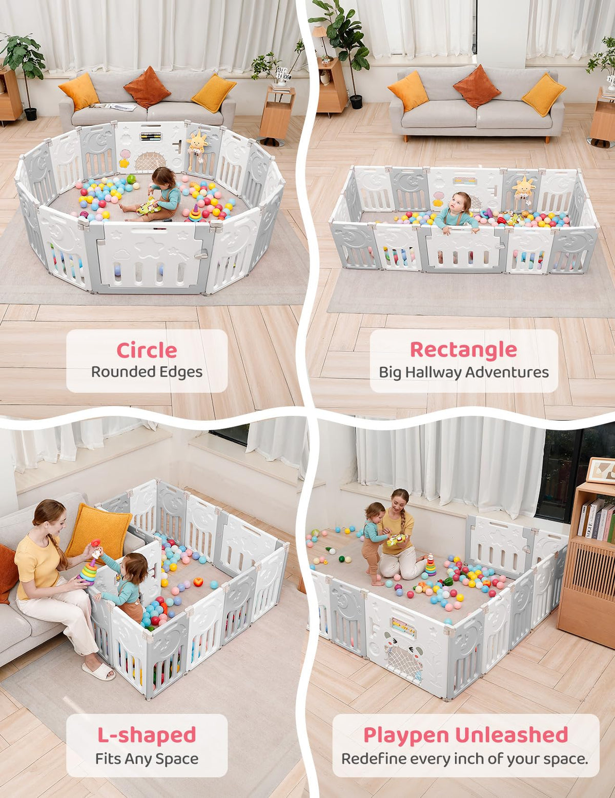 Foldable 14-Panel Baby Playpen V191
