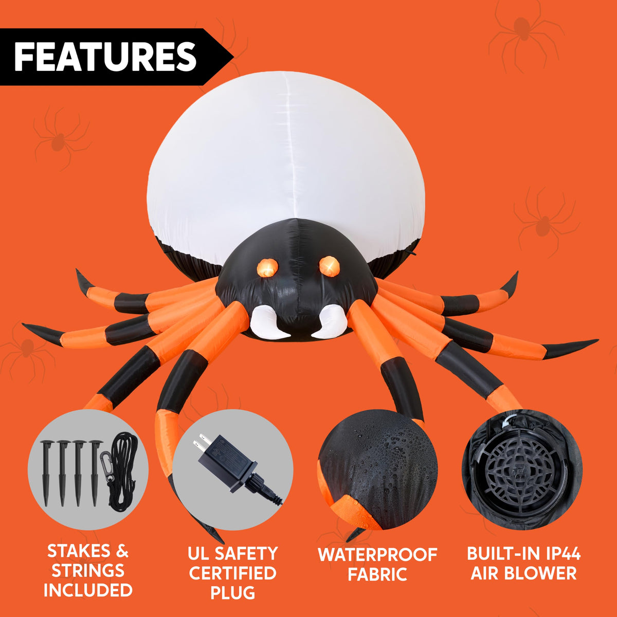 8 FT Inflatable Giant Spider Outdoor Decoration F22139