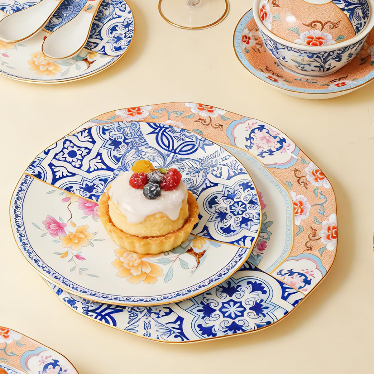 Bone China Dinnerware Set for 4, 12-Piece J956