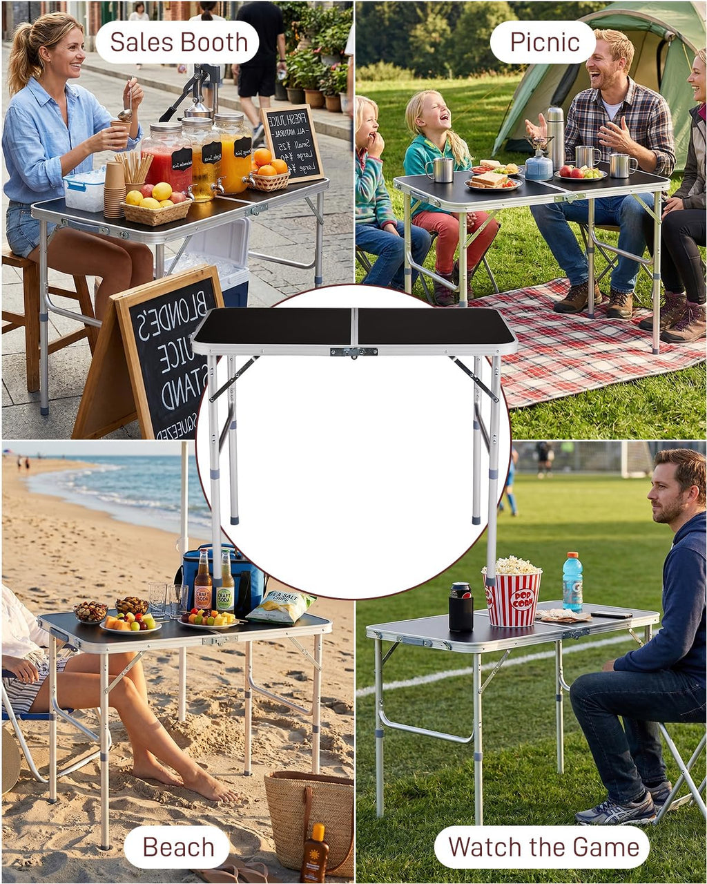 Portable Folding Camping Table Black K826