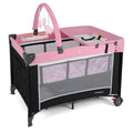 3 in 1 Pink Pack and Play Baby Crib Bassinet S708