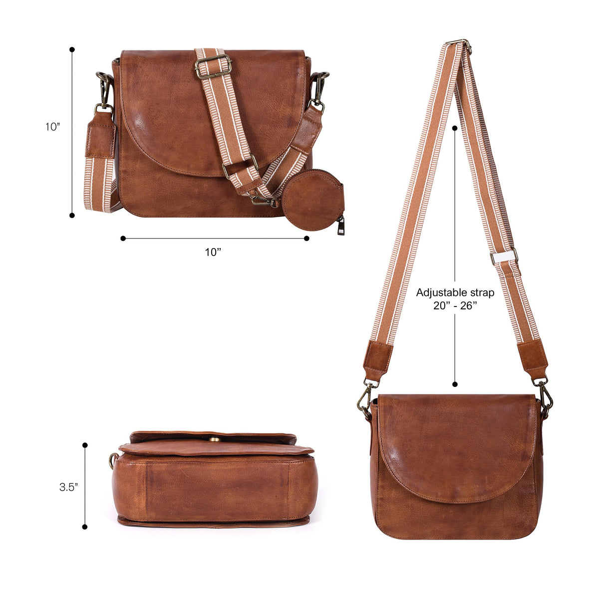 Genuine Leather Crossbody Bag X64516