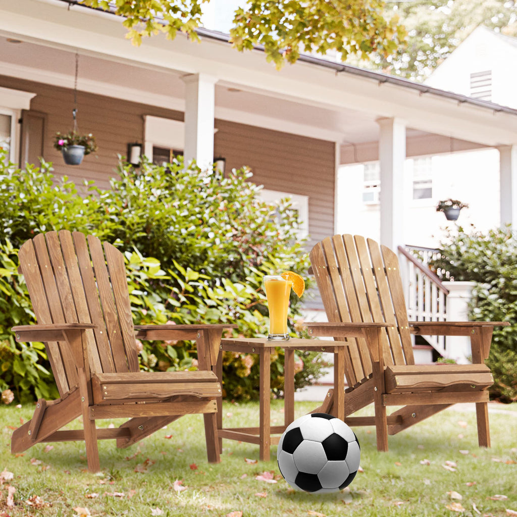 Set of 2 Light Brown Folding Wood Adirondack Chairs J47217