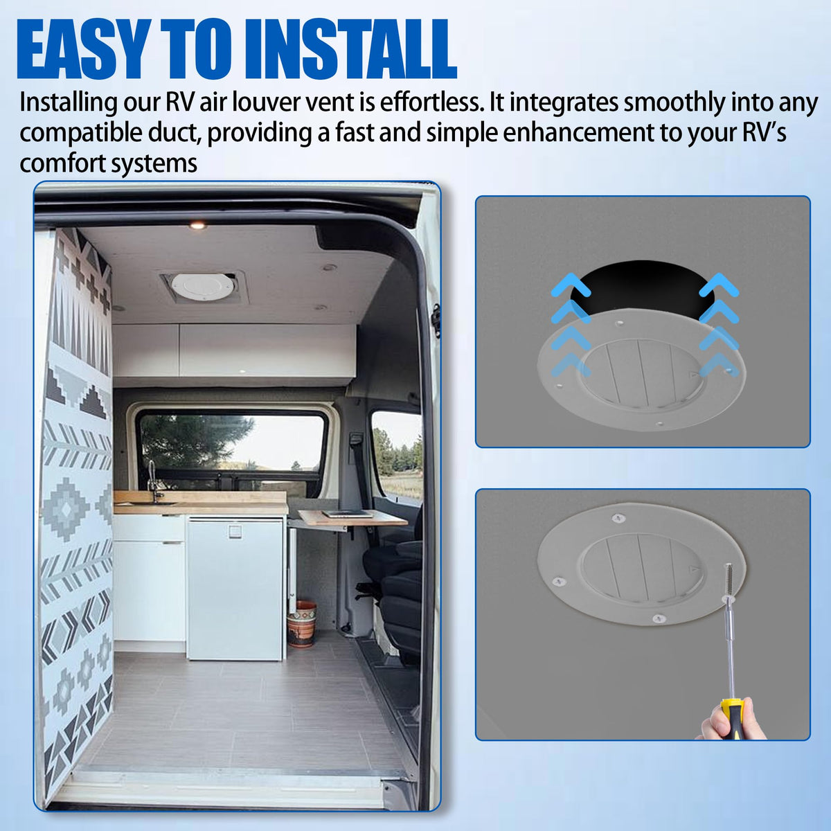 6.5" White RV Ceiling Vent Covers 5-Pack E8629