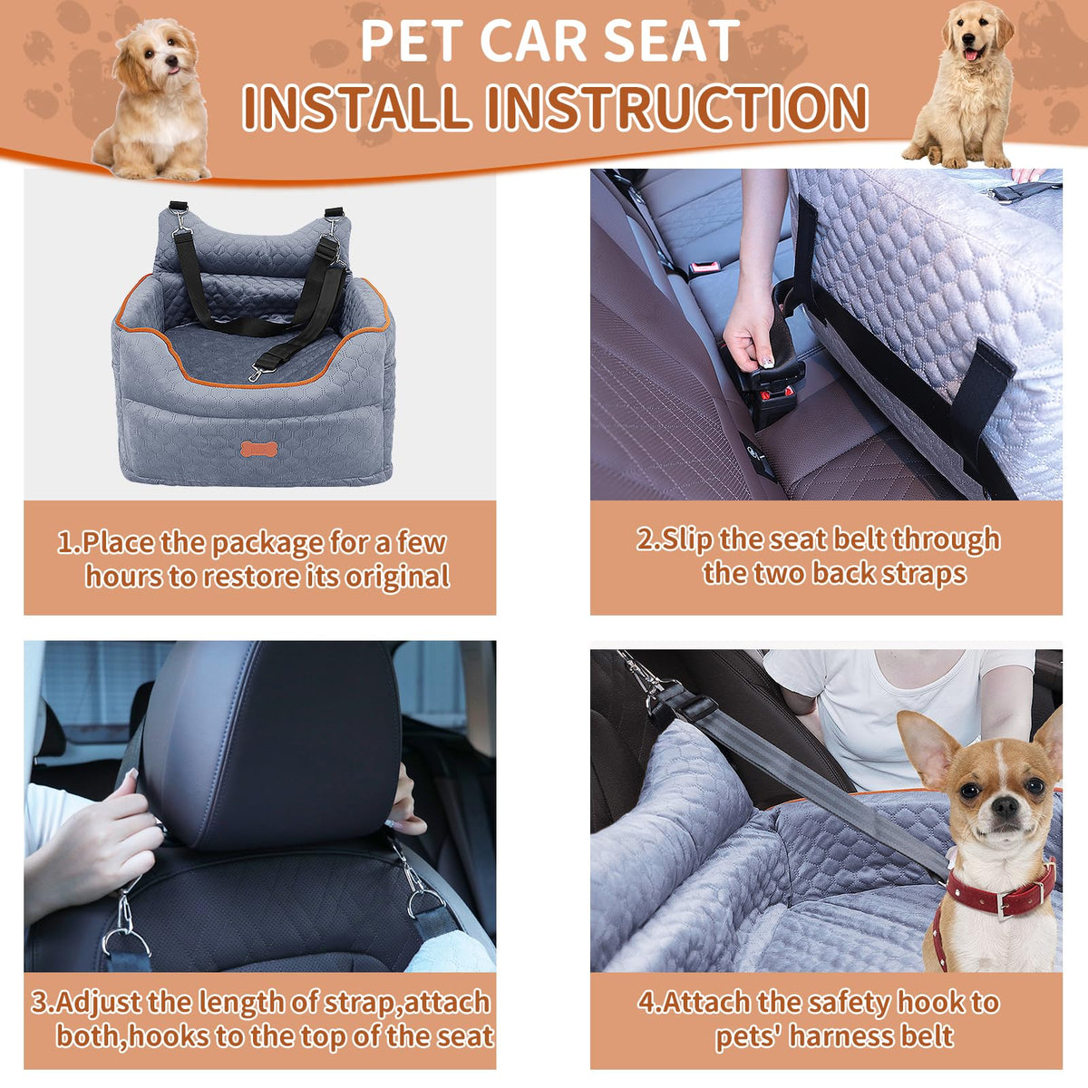 Dog Car Seat with Memory Foam Cushion R29010