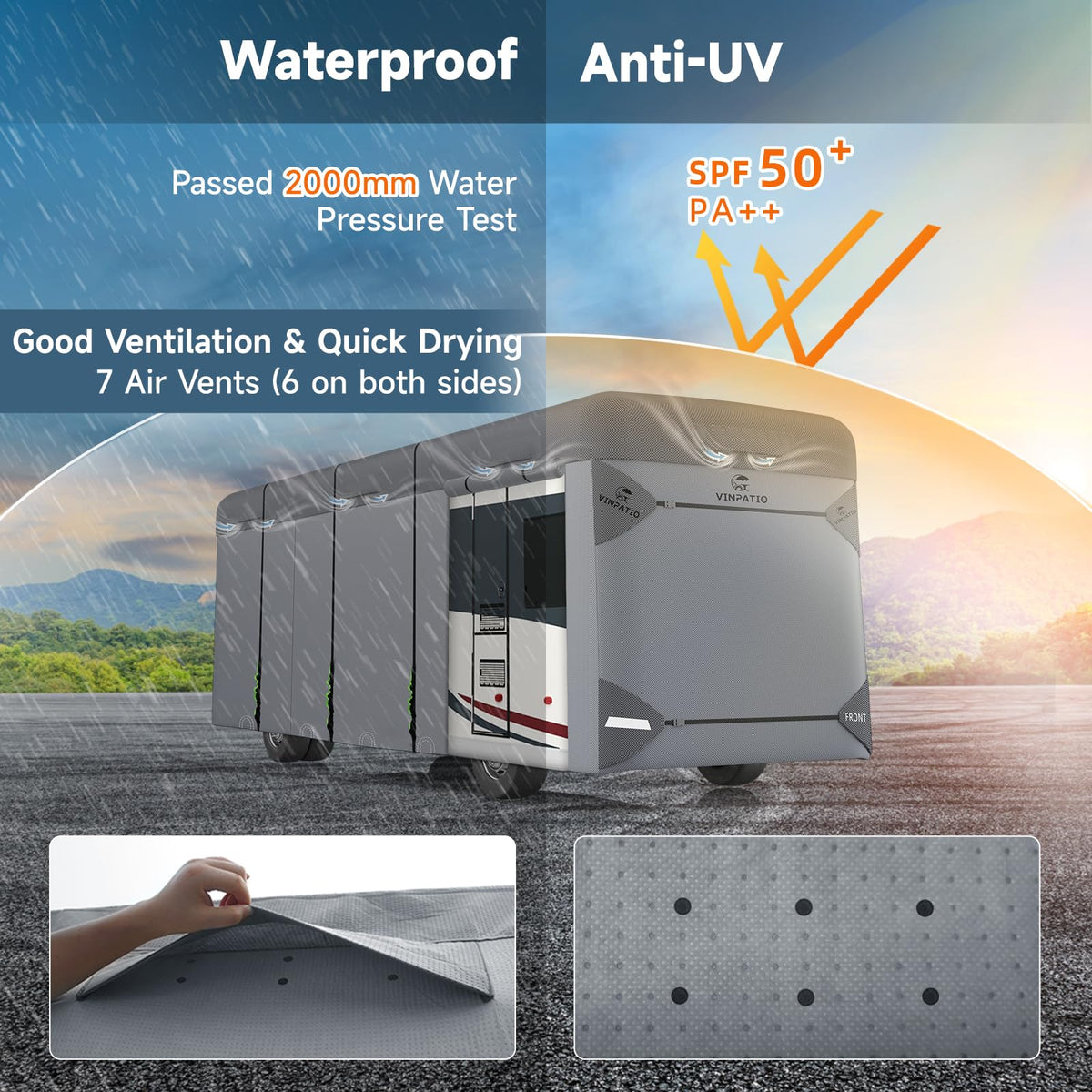 7 Layers Class A RV Cover with Straps U524181