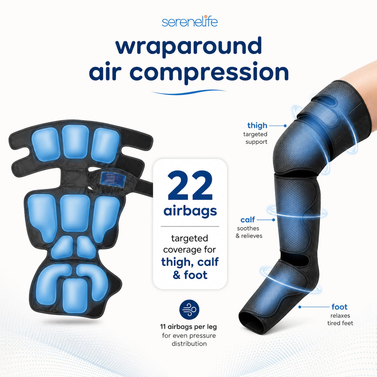 Air Compression Leg Massager with Heat and Compression E8164