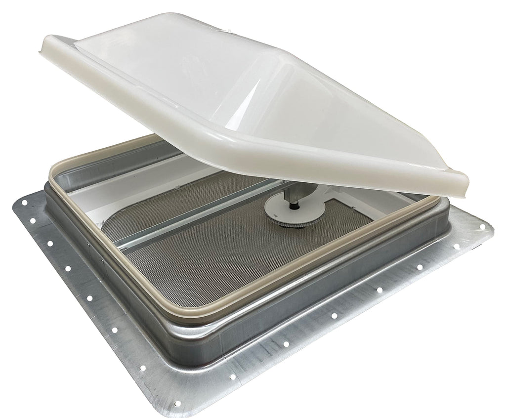 Non Powered RV Roof Vent White Lid O1805