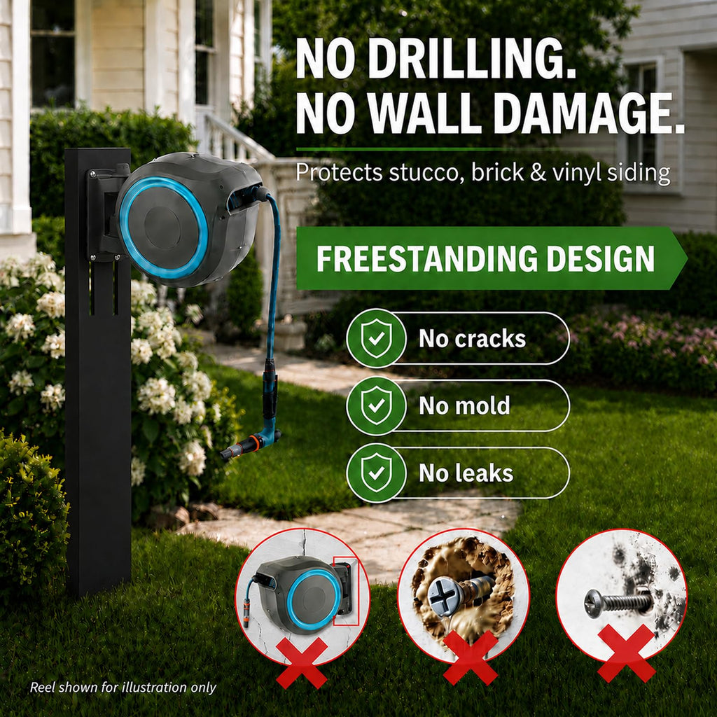 Retractable Garden Hose Reel Mounting Post J7432