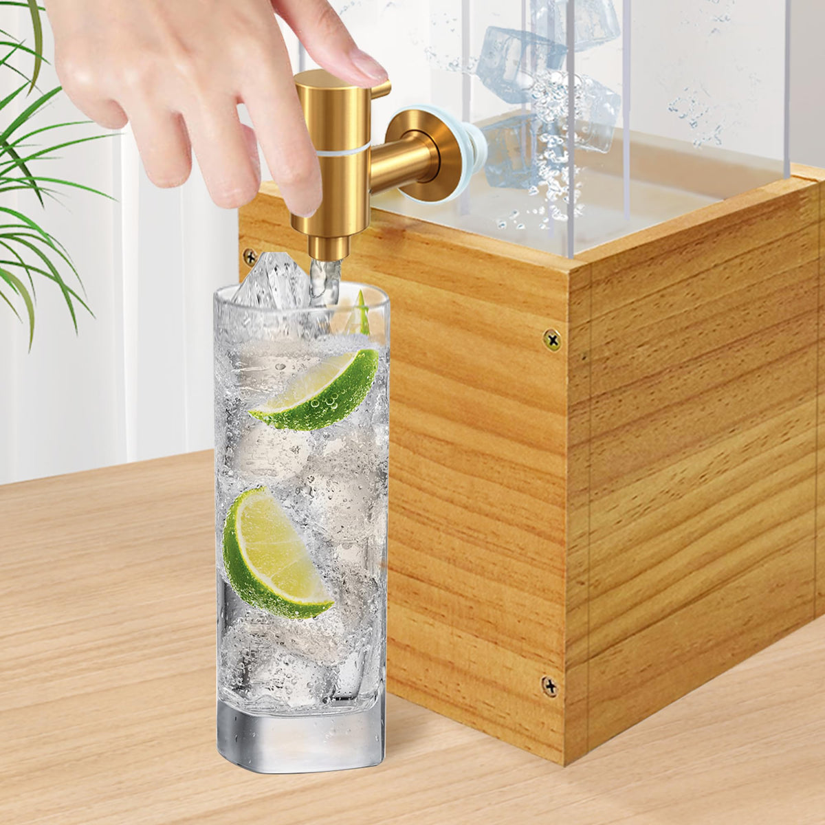 1.8 Gallon Drink Dispenser with Wood Stand G69954