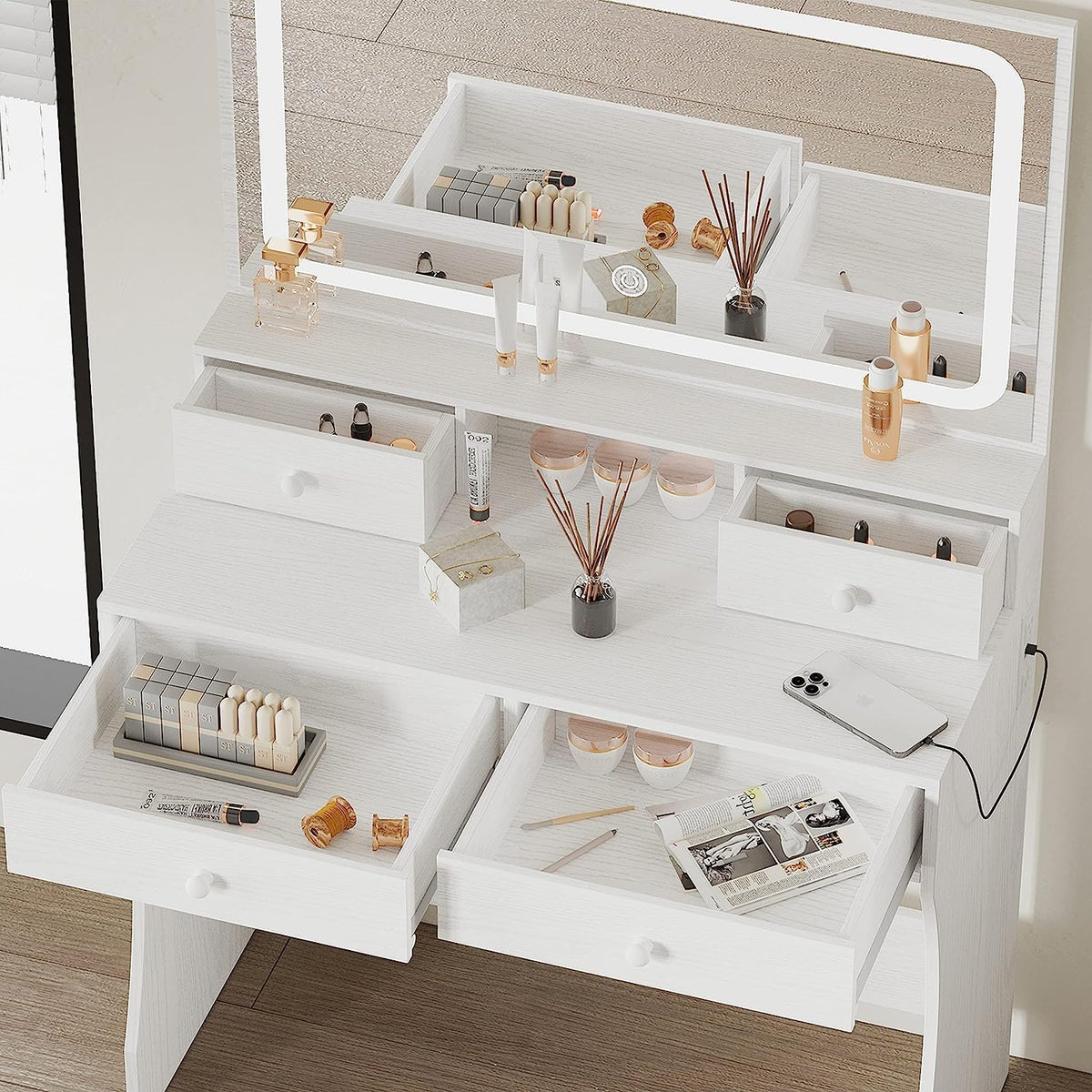 Vanity Desk with Charging Station U34715