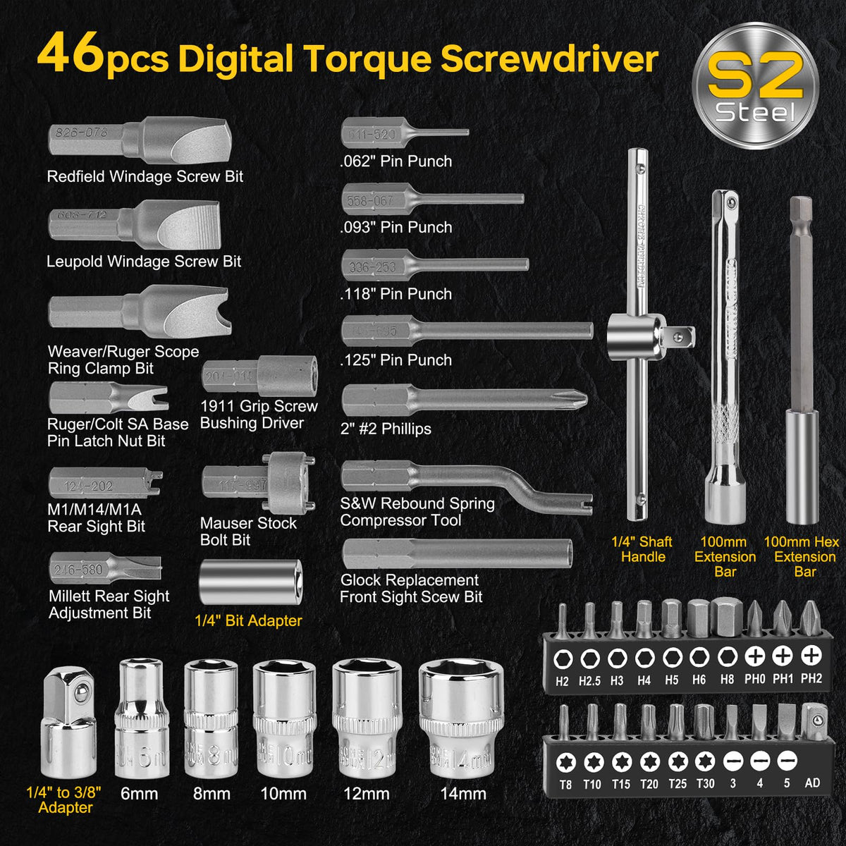 46-Pc Digital Torque Screwdriver Set L407