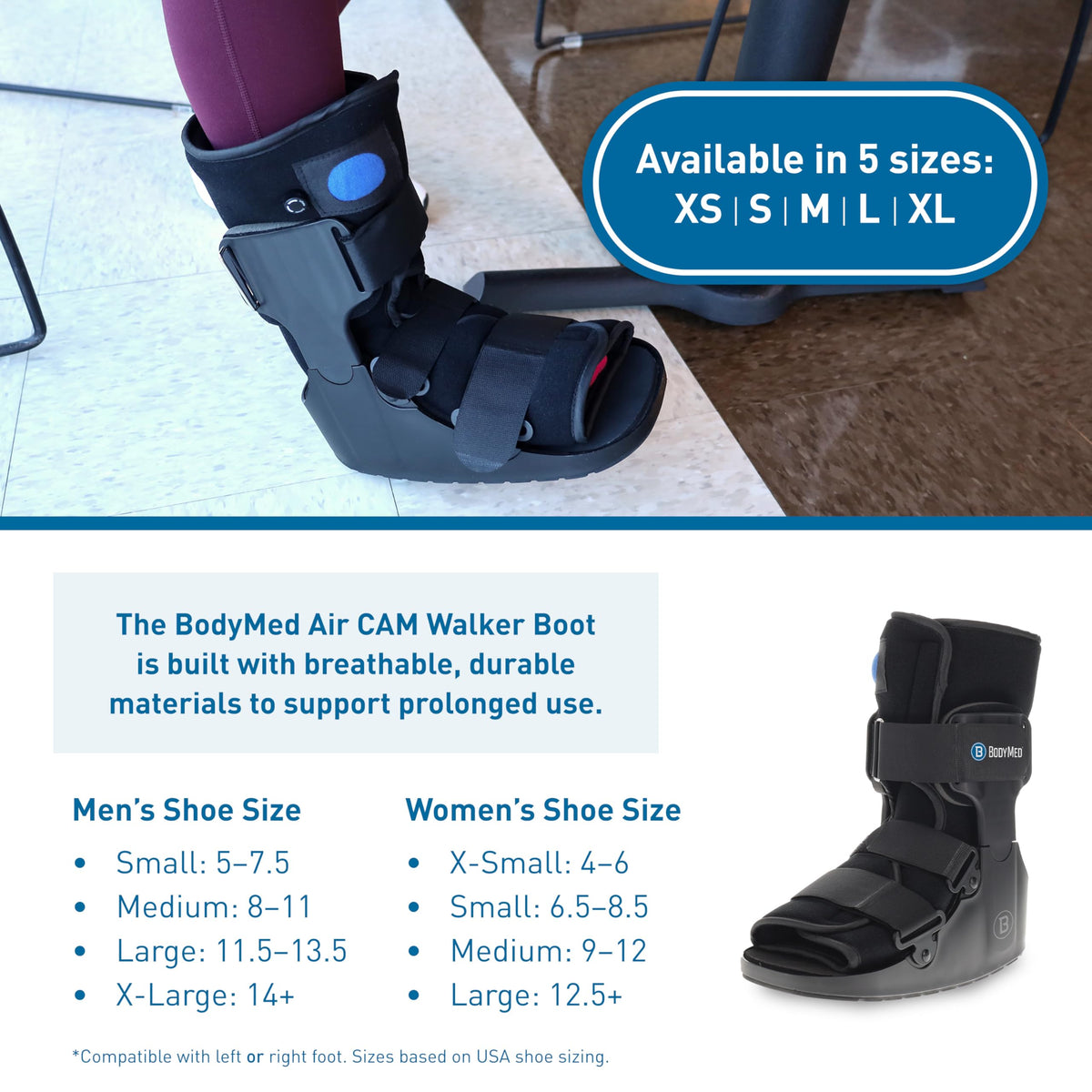 Medium 12.3" Tall Adjustable Walking Fracture Boot S66234