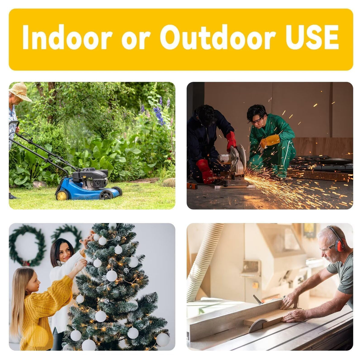 50 Ft Outdoor Extension Cord 3 Outlets Yellow X205