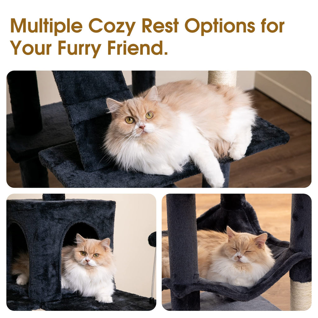 70.1-Inch Multi-Level Plush Cat Tree with Hammock M15371
