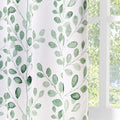 Green Leaf Curtains 84 Inch Length Grommet 2 Pcs B123289