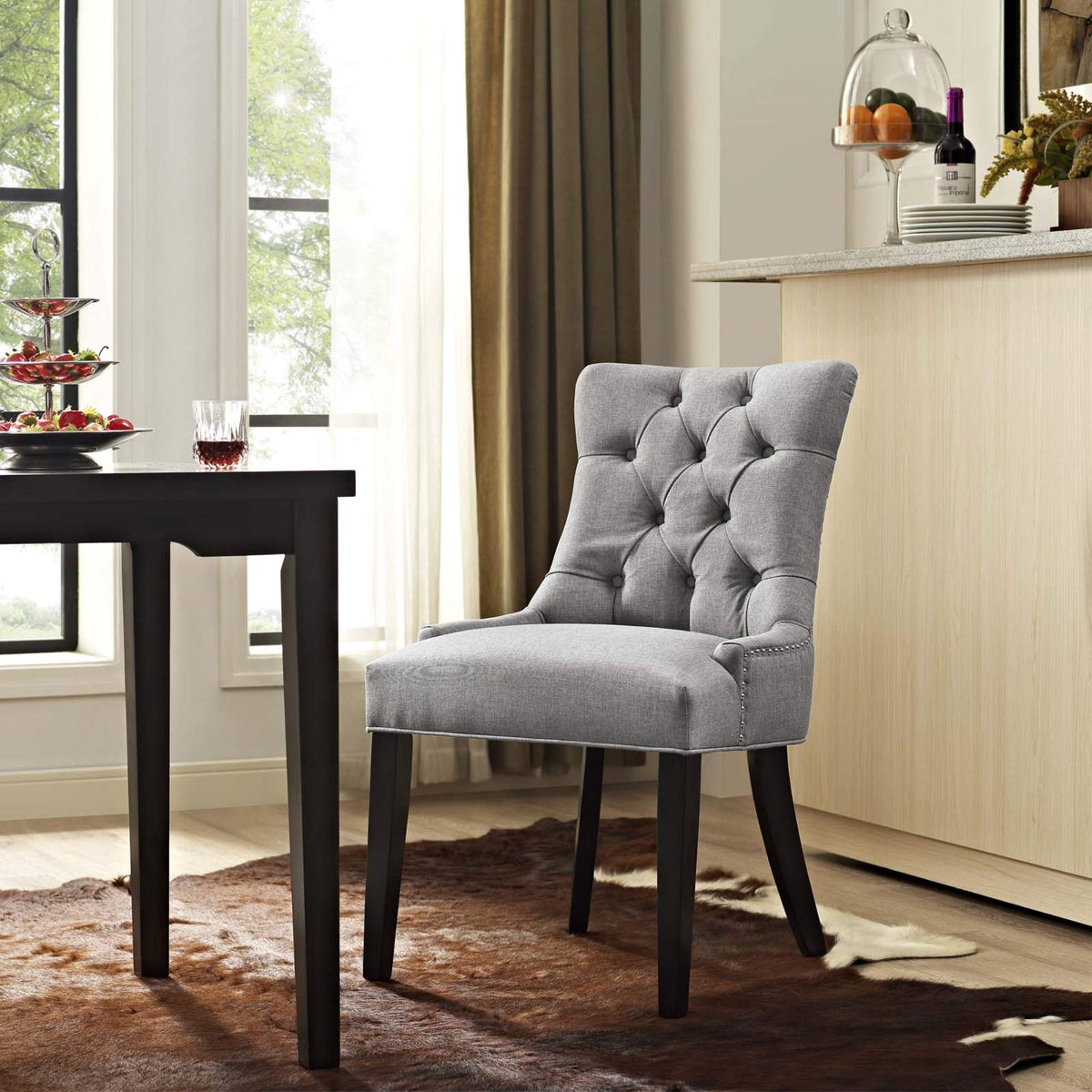 Tufted Upholstered Fabric Parsons Dining Chair with Foam Padding A98612