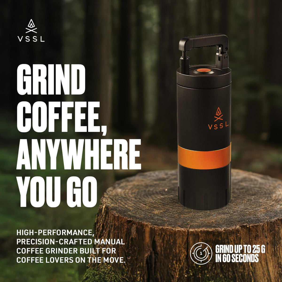 Manual Coffee Grinder with Stainless Steel Conical Burr Mill, 45 gram capacity T581830