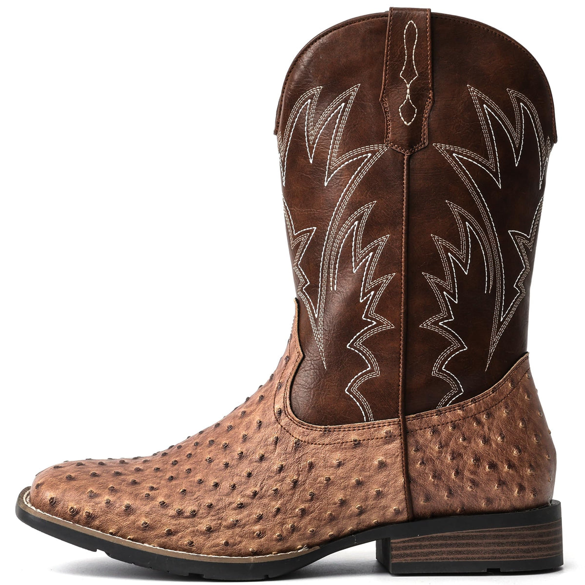Cowboy Boots for Men Western Ostrich Embroidered Pull On Boots E44464