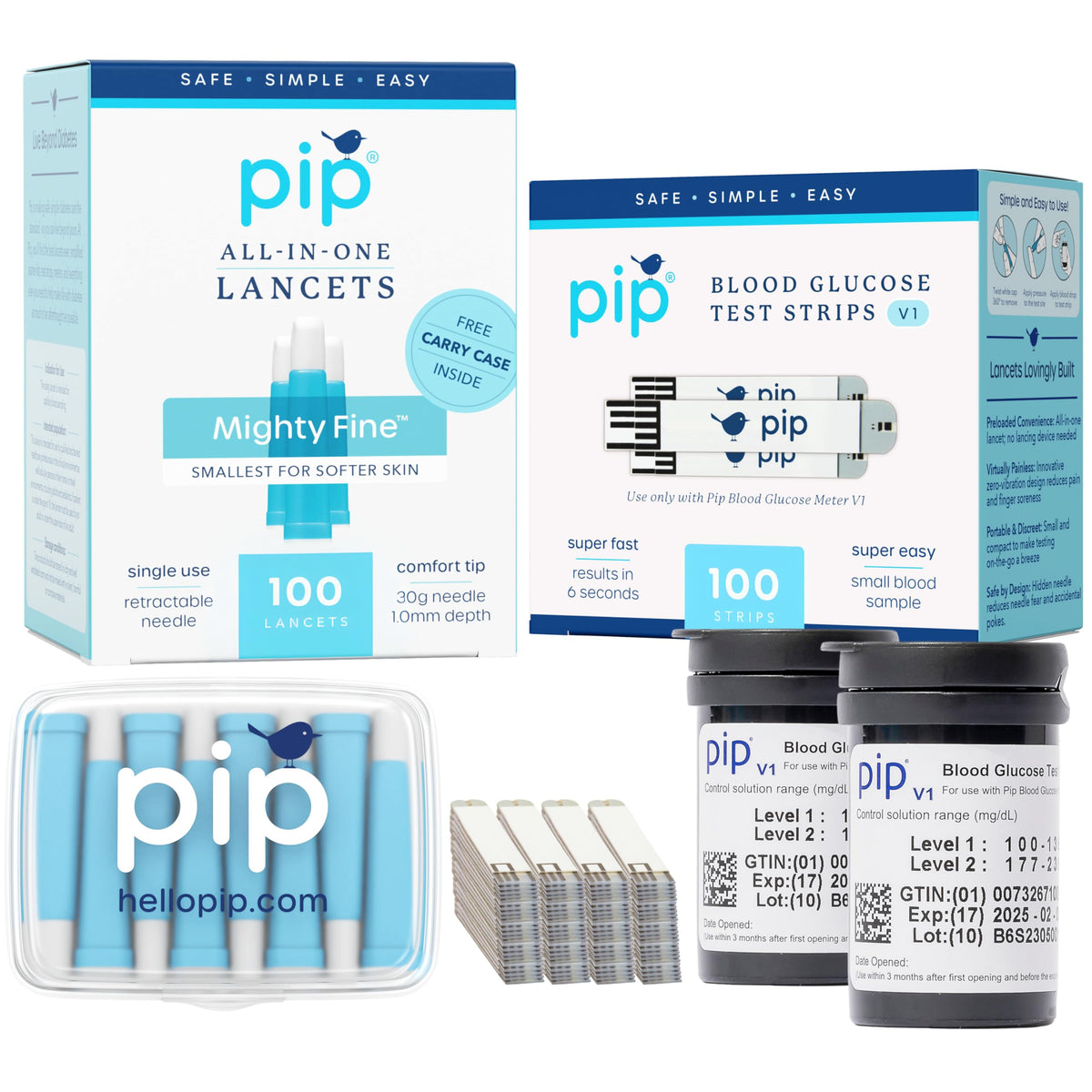 Blood Glucose Test Strips and Lancets 100 Count 30G 1.0mm D43873