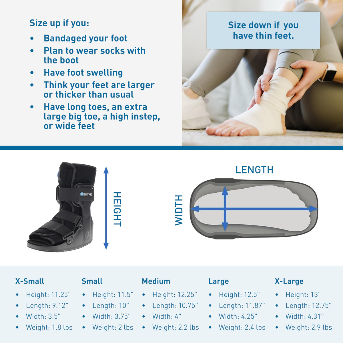 Medium 12.3" Tall Adjustable Walking Fracture Boot S66234