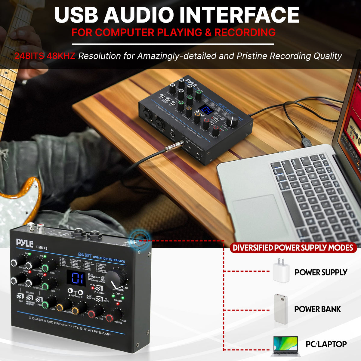 USB Audio Interface with Digital Effects and Phantom Power K629