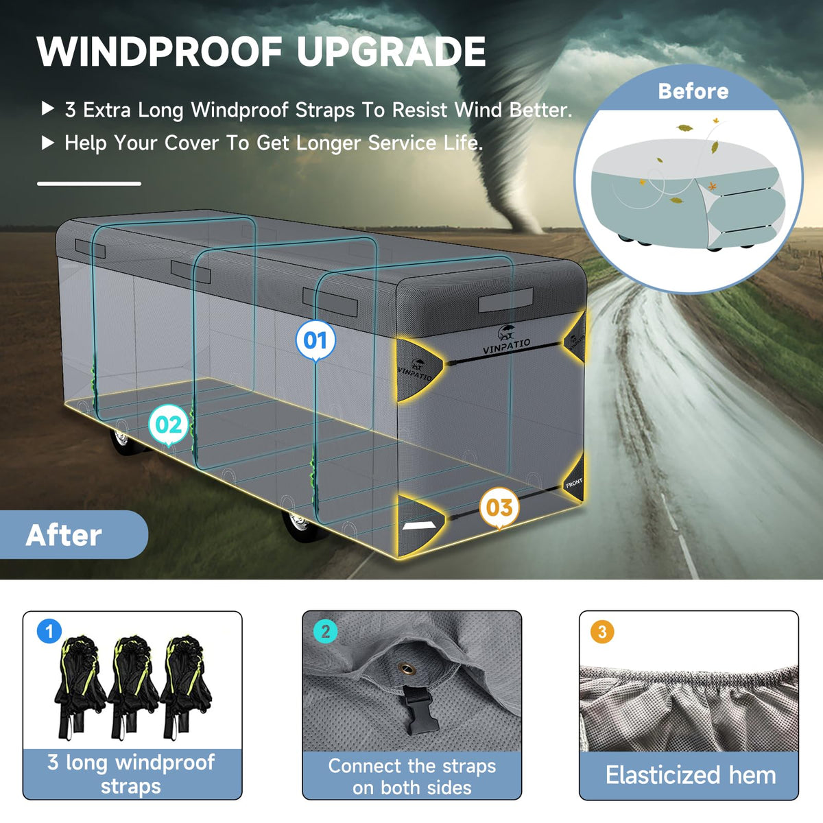 7 Layers Class A RV Cover with Straps U524181