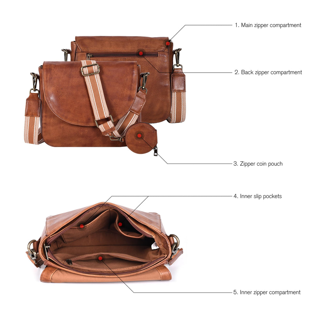 Genuine Leather Crossbody Bag X64516