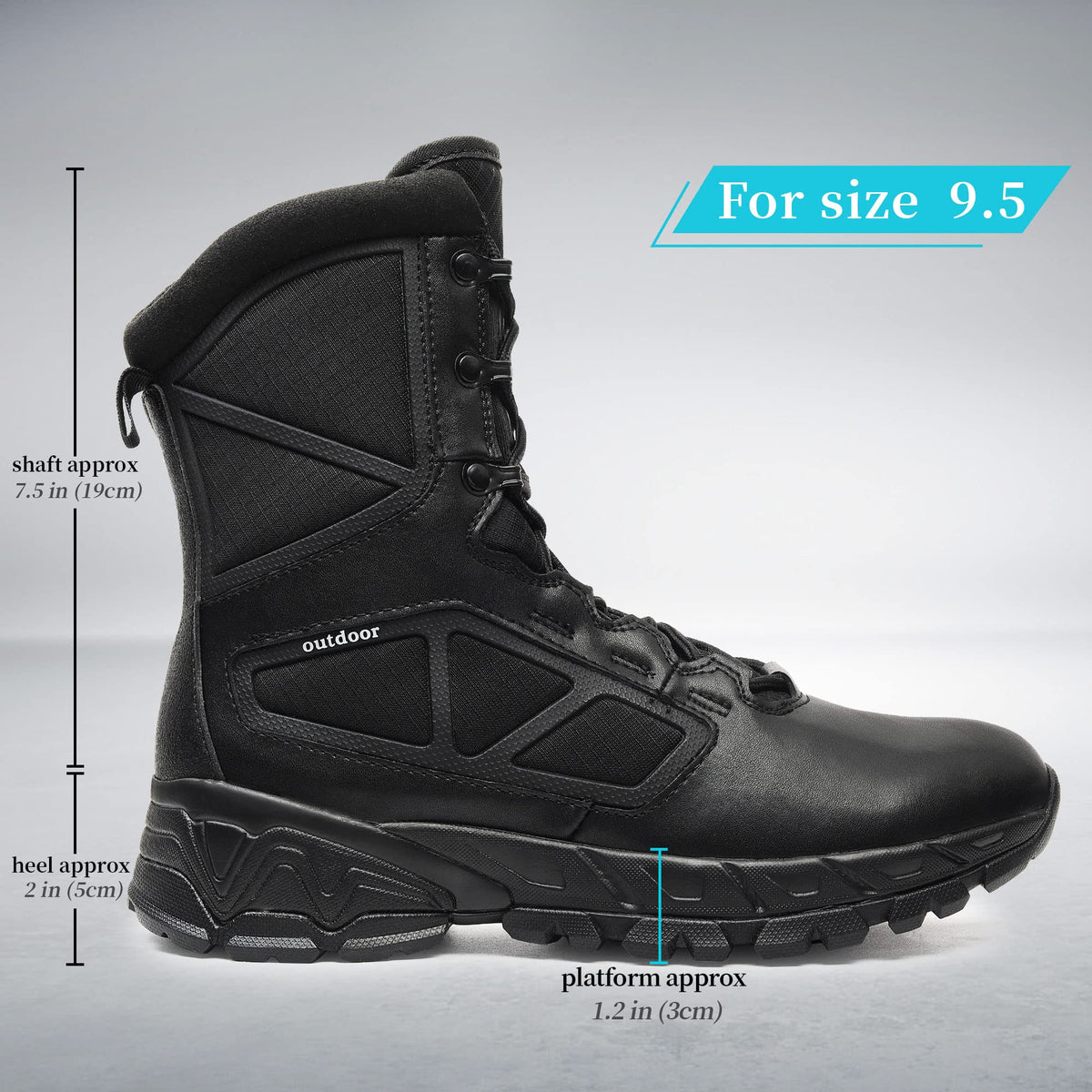 Lightweight Side Zipper Tactical Work Boots I89778
