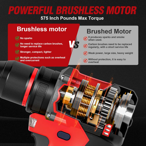 21V Brushless Cordless Drill Set with Charger, 3/8" Keyless Chuck, 87Pcs Accessories A187