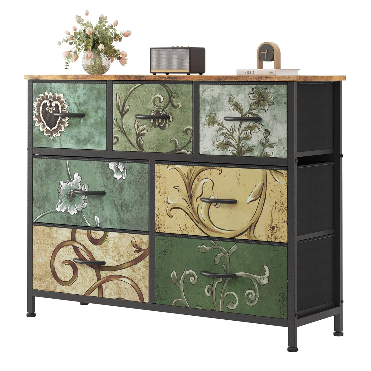 7 Drawer Fabric Dresser R5435