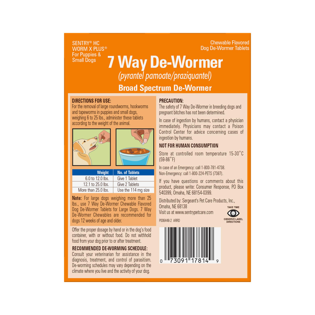 7 Way De-Wormer Chewables for Dogs, 6 Count V897462