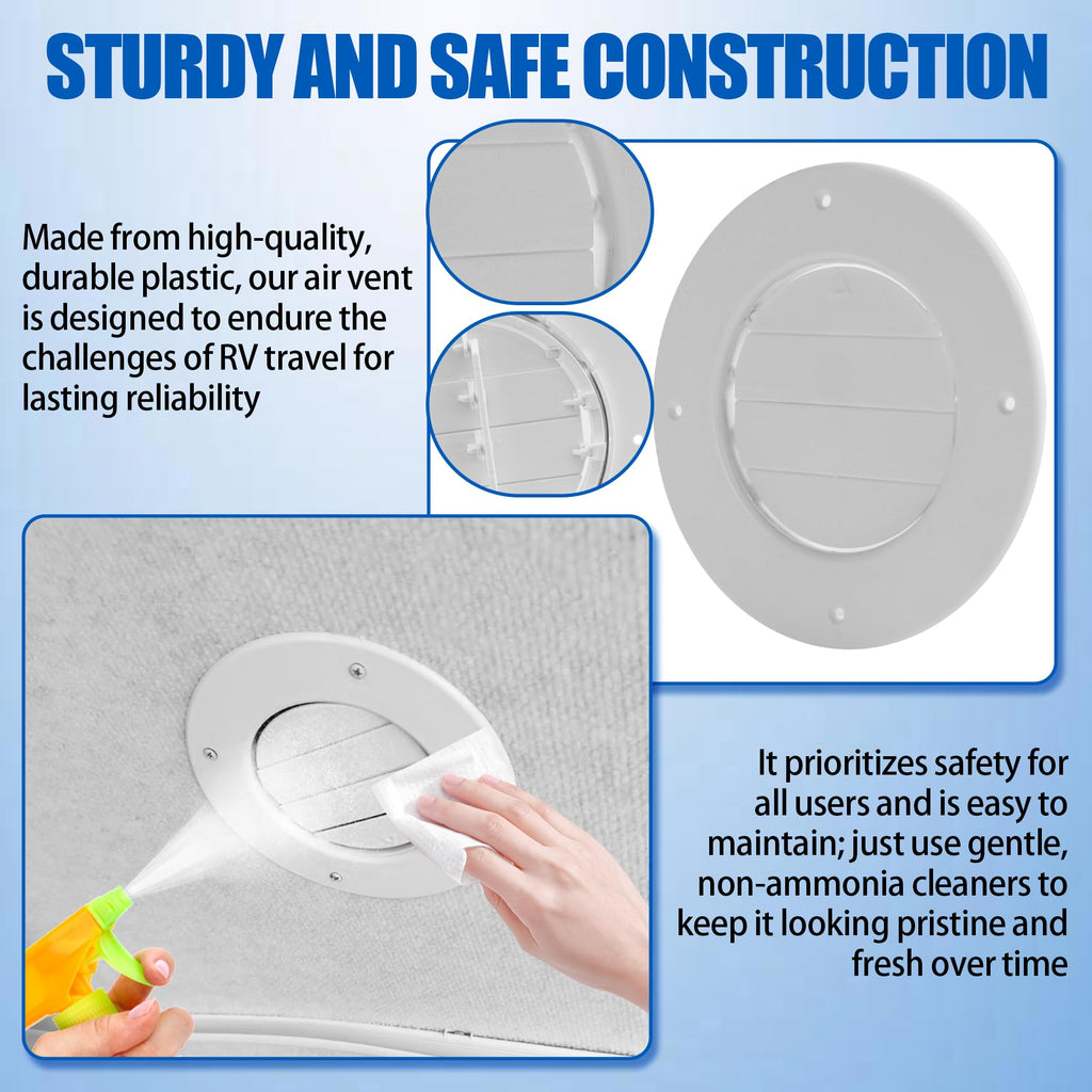 6.5" White RV Ceiling Vent Covers 5-Pack E8629