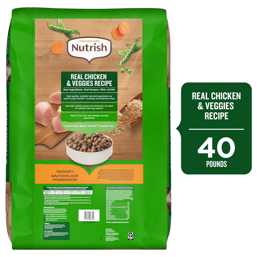 Dry Dog Food, Real Chicken & Veggies, 40 lb. Bag T75385