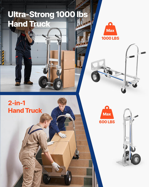 2 in 1 Convertible Hand Truck Dolly 1000 lbs L778208