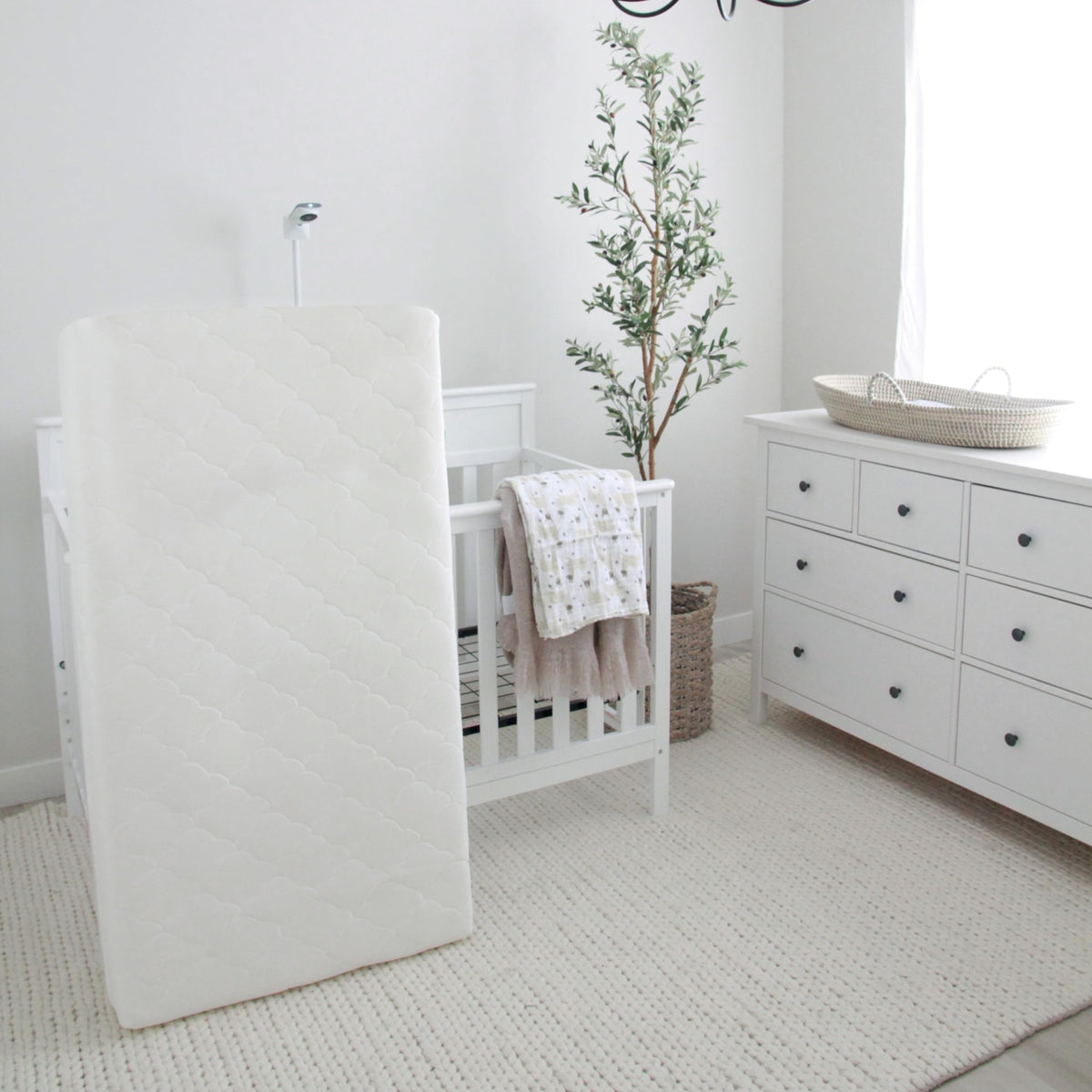 White Waterproof Crib Mattress Q92186