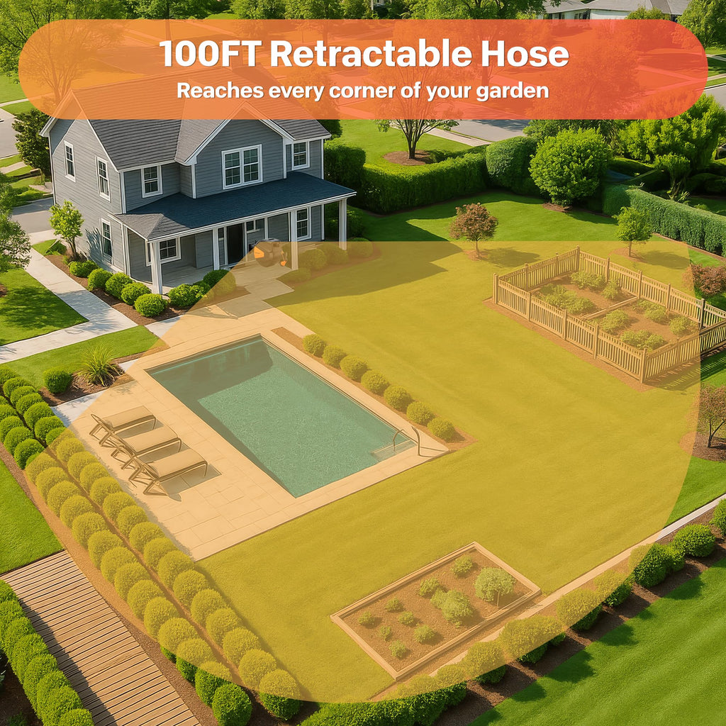Retractable Rubber Garden Hose Reel S5837