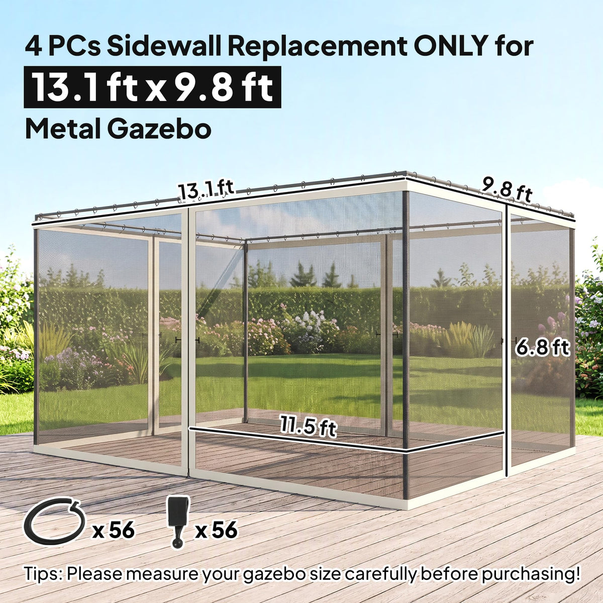 10' x 13' Replacement Mesh Sidewall Netting O756879