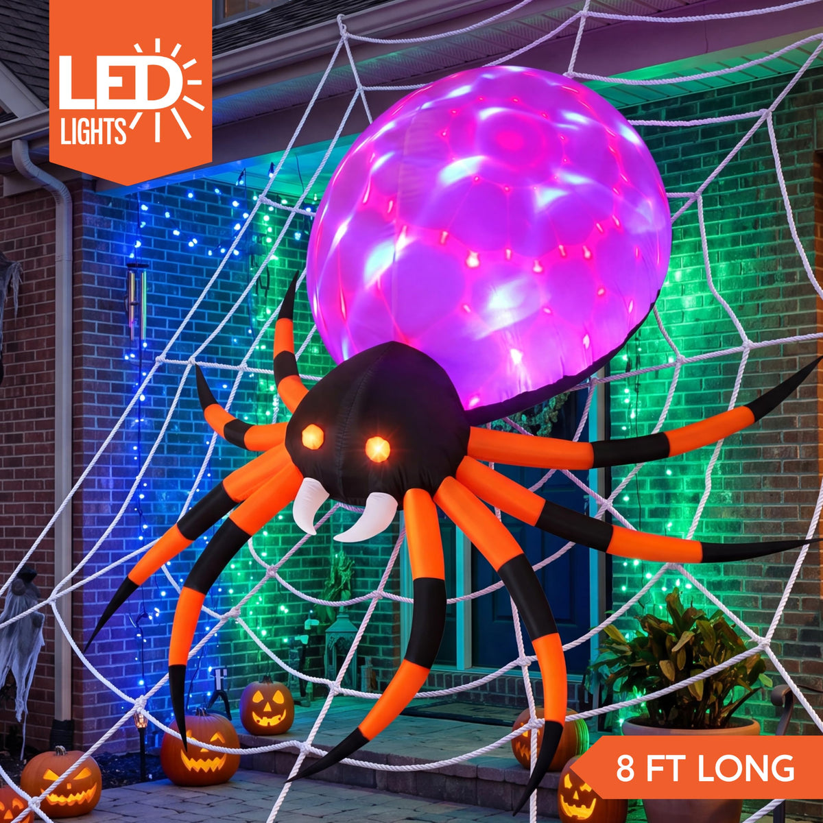 8 FT Inflatable Giant Spider Outdoor Decoration F22139