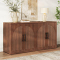 63" Fluted Walnut Credenza with Adjustable Shelf V415