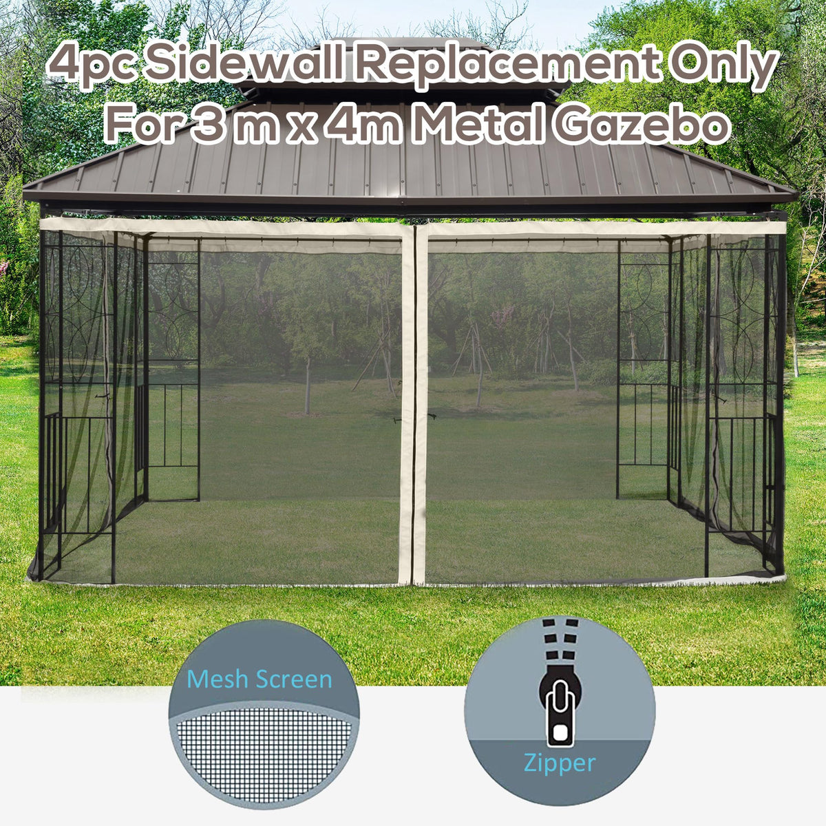 10' x 13' Replacement Mesh Sidewall Netting O756879