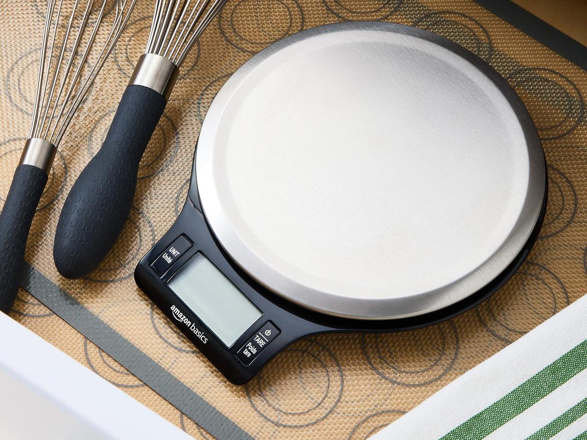Digital Kitchen Scale with LCD Display, Black and Stainless Steel N51805