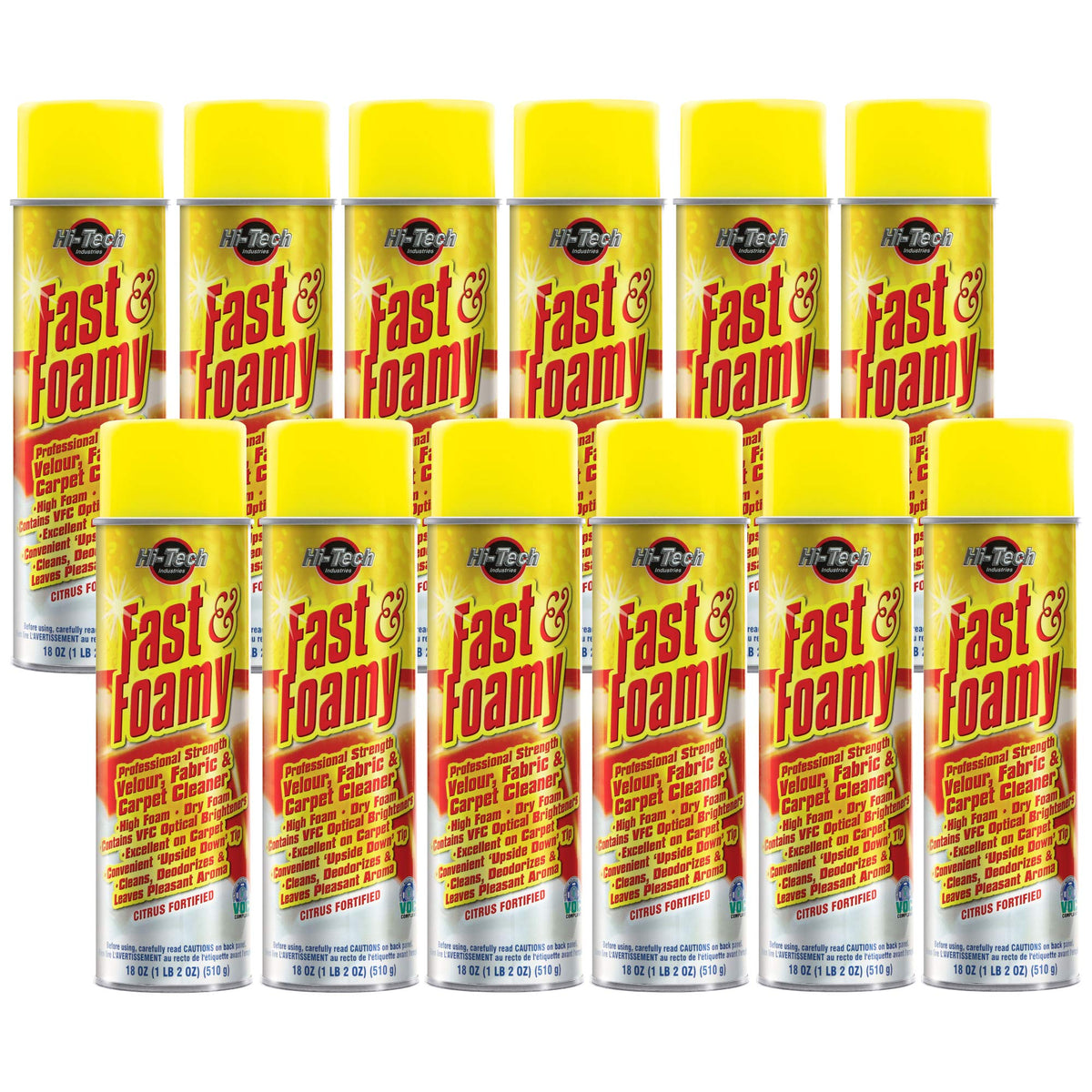 Fast & Foamy Carpet and Upholstery Cleaner Spray 12 Pack 18 oz N288