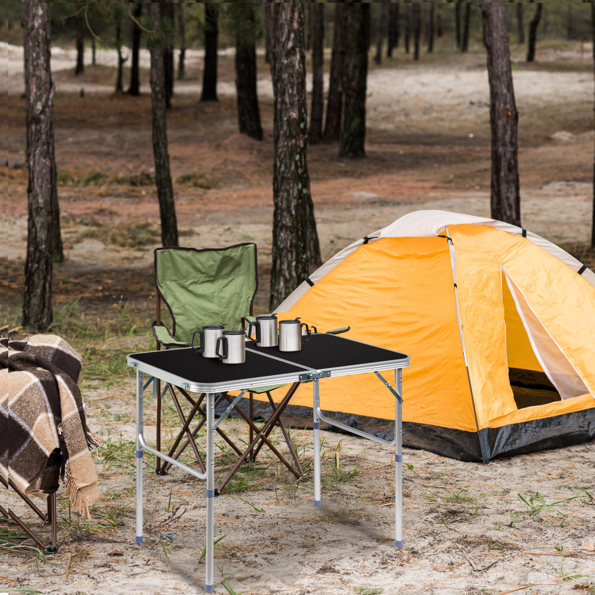 Portable Folding Camping Table Black K826