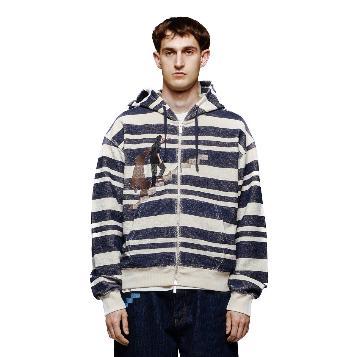 Derschutze "on air" striped Zip Up