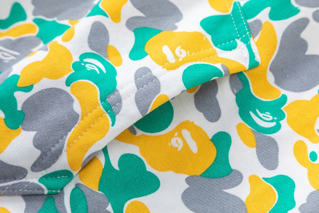 BAPE Shark Full Zip Camo Hoodie (Yellow, Green & Grey Multi-Camo)